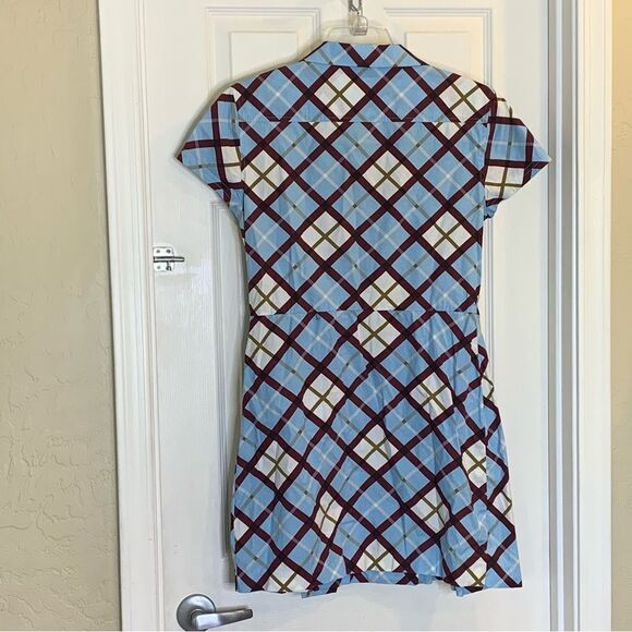 Marc by Marc Jacobs Blue Plaid Mini Dress Size Large - Picture 5 of 10